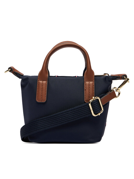 Tommy Hilfiger Rankinė Tommy Hilfiger Popette Micro Tote Corp AW0AW18552 Tamsiai mėlyna