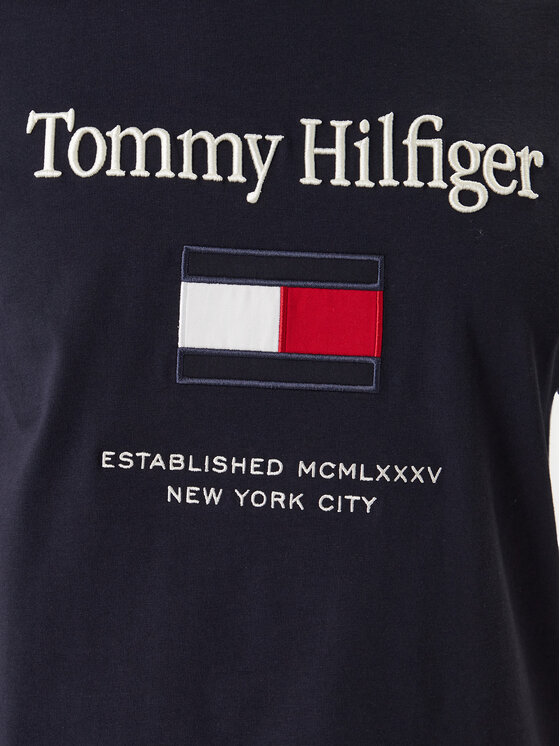 Tommy Hilfiger Tommy Hilfiger Camiseta Embro Flag MW0MW42736 Azul marino Regular Fit