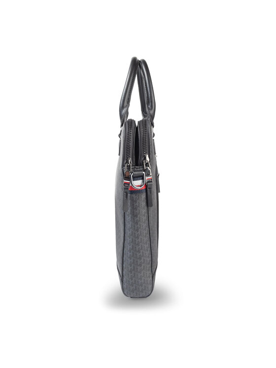 Tommy Hilfiger Torba za prenosnik Tommy Hilfiger Coated Canvas Slim Mono Comp Bag AM0AM05036 Črna