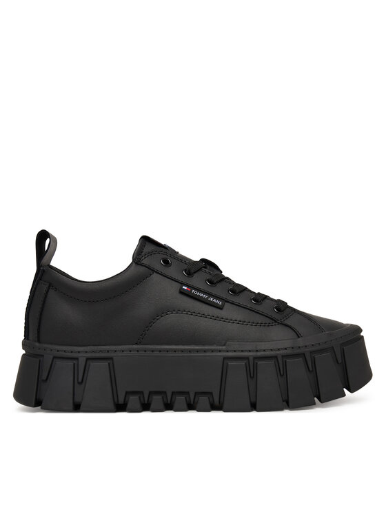 Tommy Jeans Laisvalaikio batai Tommy Jeans Tjw Vulc Flatform Leather EN0EN03008 Juoda