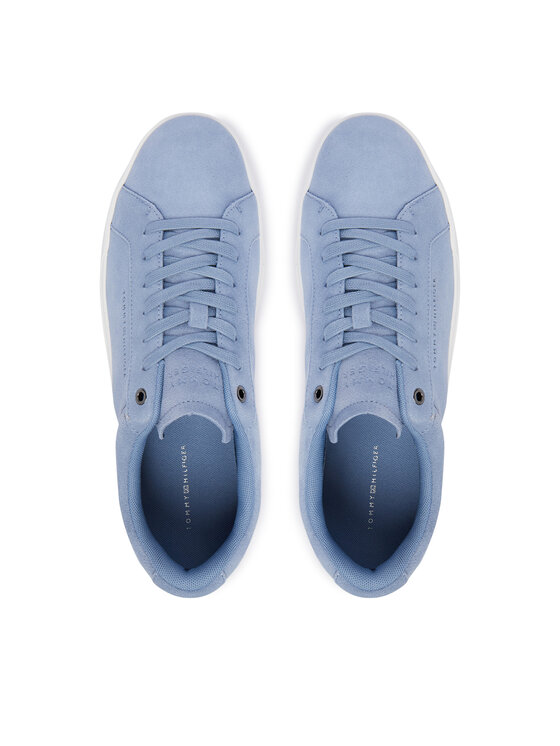 Tommy Hilfiger Sneakersy Tommy Hilfiger Th Court Premium Suede FM0FM05880 Niebieski