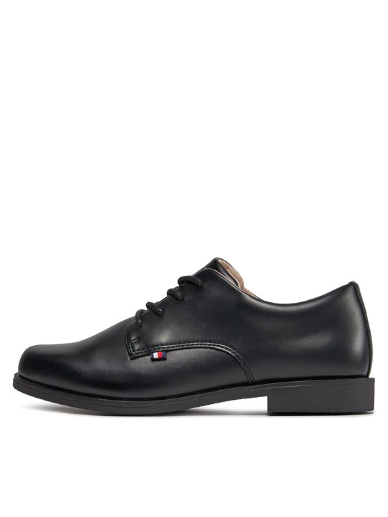 Tommy Hilfiger Pusbačiai Tommy Hilfiger Low Cut Lace Up Shoe T3B4-33174-1355 Juoda