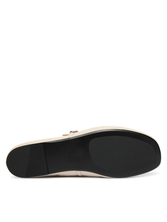 Calvin Klein Balerini Calvin Klein Oblique Ballerina Mj Lth Hdw HW0HW02847 Écru