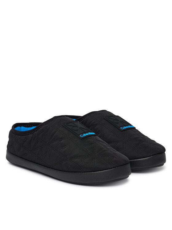 Calvin Klein Kapcie Calvin Klein Home Slipper Quilted Rip Emblem HM0HM02280 Czarny
