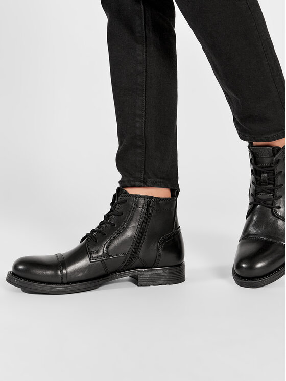 Jack & Jones Cizme Jack & Jones Jfwrussel Mid 12175957 Negru