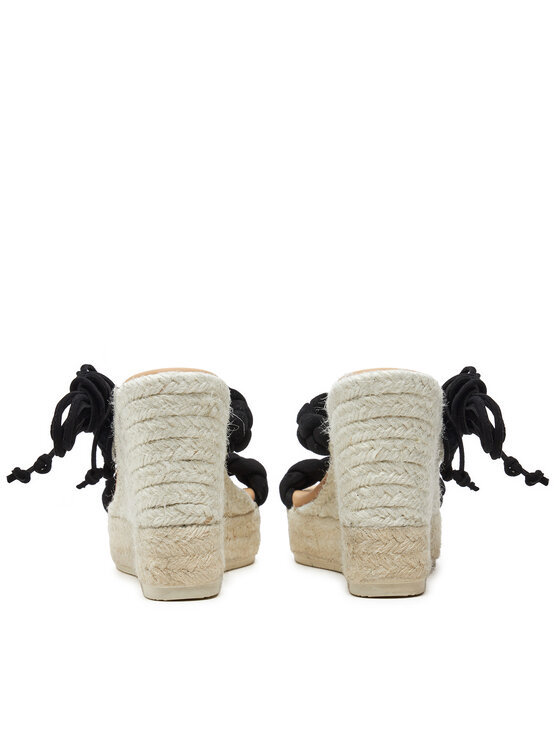 Manebi Еспадрильї Manebi Hamptons Two Braided Bands Wedge Espadrilles K 1.0 WE Чорний