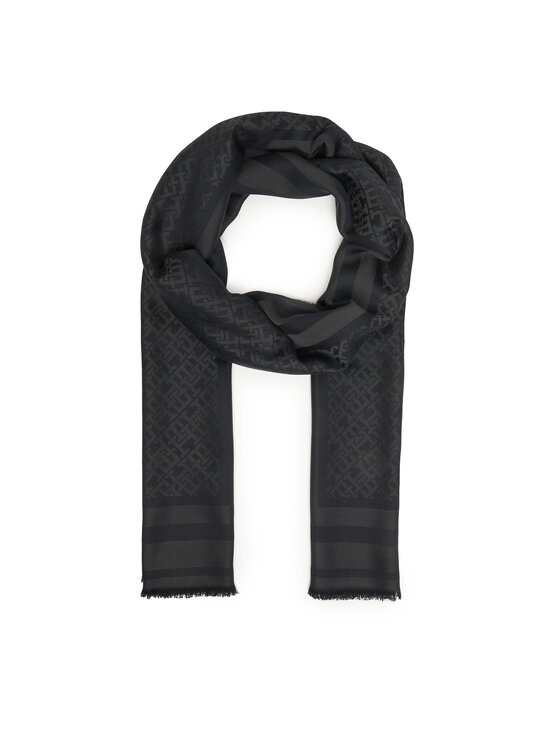 Tommy Hilfiger Fular Tommy Hilfiger Th Monogram Scarf AW0AW18273 Negru