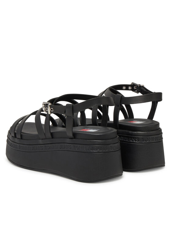Tommy Jeans Sandały Tommy Jeans Tjw Wedgy Strappy Sandal EN0EN02756 Czarny