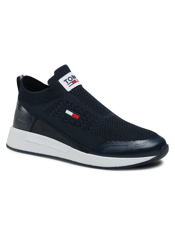 Tommy Jeans Snīkeri Tommy Jeans Flexi Sock Runner EM0EM00664 Tumši zils
