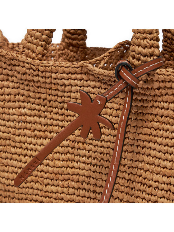 Manebi Kabelka Manebi Handcrafted Raffia Sunset Bag Mini V 2.2 CO Béžová