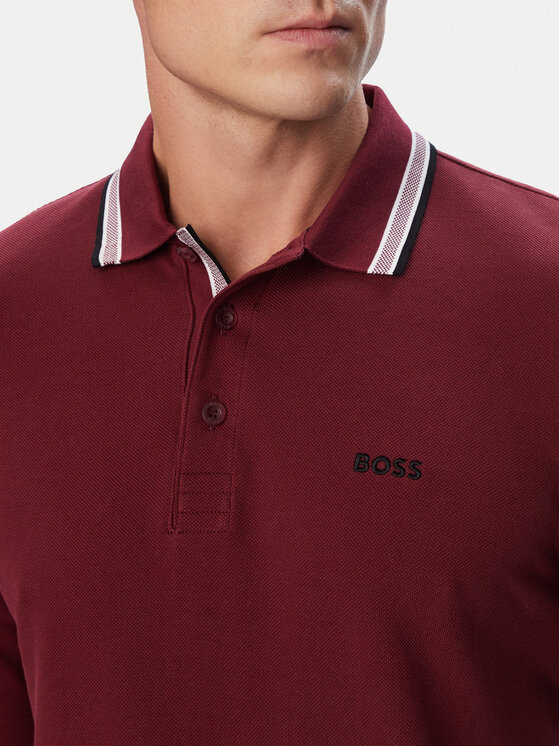 BOSS BOSS Polo Plisy  50536609 Guinda/burdeos Regular Fit