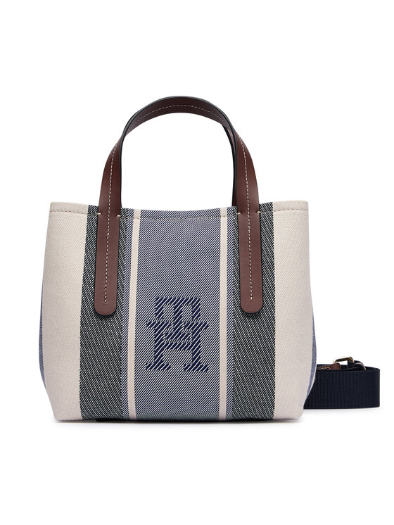 Tommy Hilfiger Дамска чанта Tommy Hilfiger Th City Mini Satchel Jacquard AW0AW18732 Син