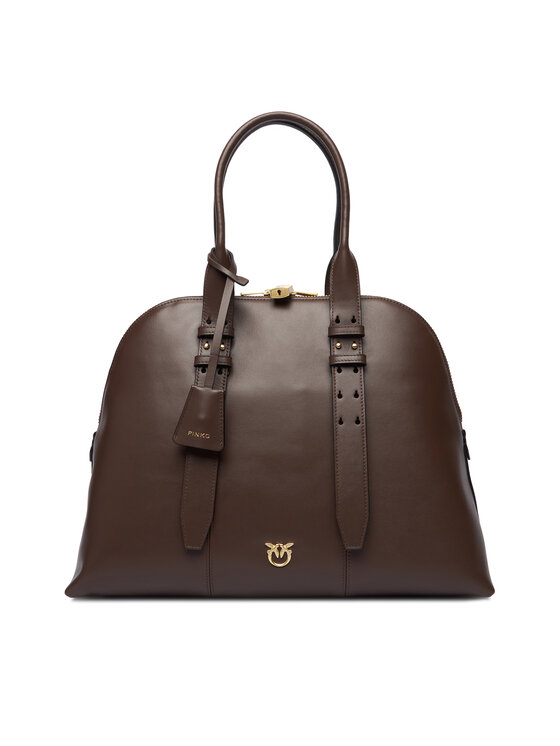 PINKO Kabelka PINKO Bowling Bag Medium AI 25-26 PLTT 105172 A0QO Hnědá