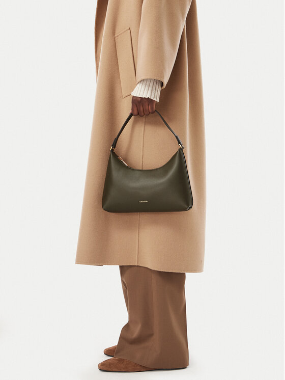 Calvin Klein Torebka Calvin Klein Foil Logo Small Shoulder Bag LV04F3890G Zielony ciemny