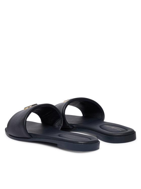 Tommy Hilfiger Papucs Tommy Hilfiger Th Logo Hardware Leather Mule FW0FW09292 Sötétkék