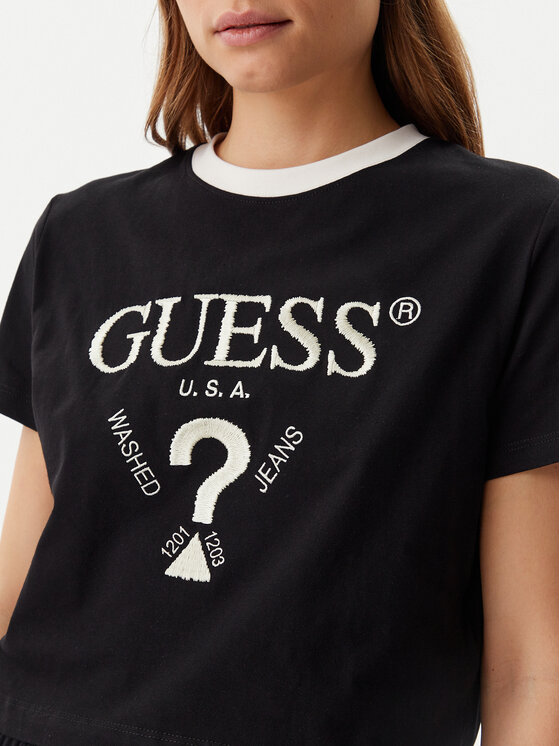 Guess Guess Футболка V5GI18 I3Z14 Чорний Regular Fit