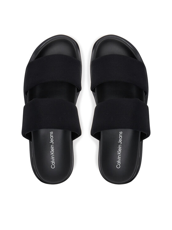 Calvin Klein Jeans Chanclas Calvin Klein Jeans Flat Molded Dbl Bar Sandal Cv YM0YM01222 Negro