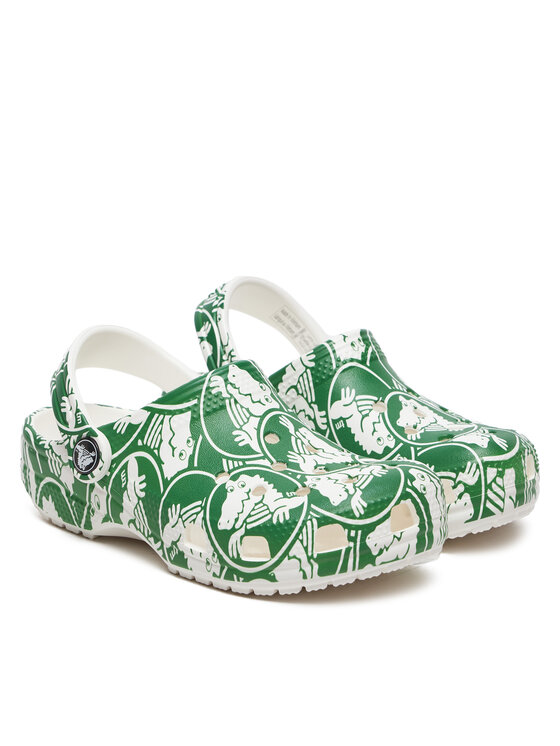 Crocs Šlepetės Crocs Classic Duke Print Clog K 210007 Žalia