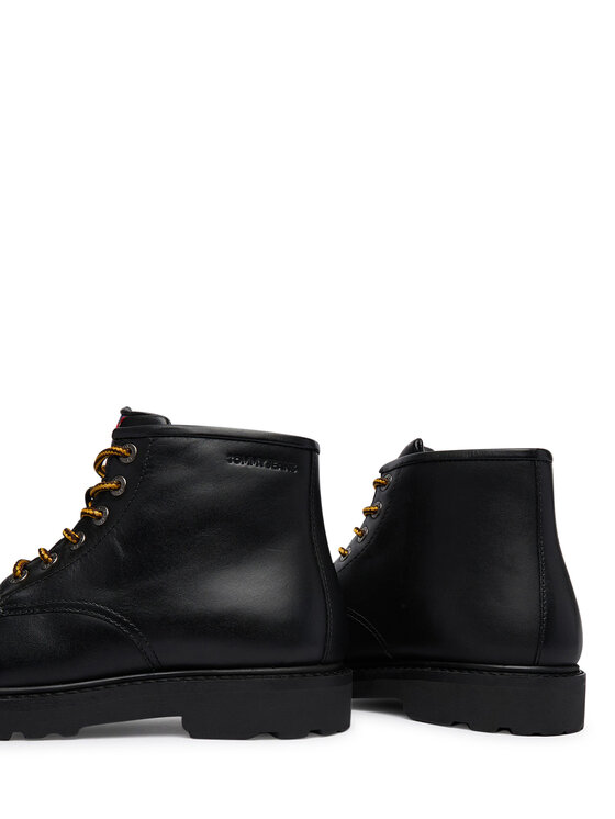 Tommy Jeans Kotníková obuv Tommy Jeans Archive '01 American Lth Boot EM0EM01779 Černá