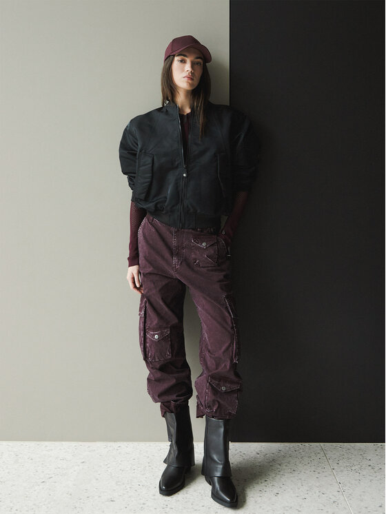 G-STAR G-Star Raw Pantaloni di tessuto Cargo 3D D27025-D388 Viola Boyfriend Fit