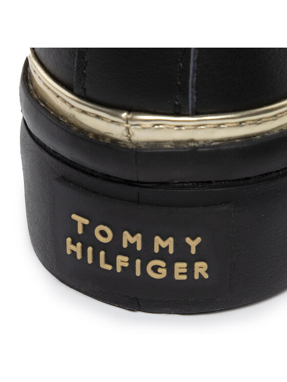 Tommy Hilfiger Сникърси Tommy Hilfiger Midcut Cosy Leather Sneaker FW0FW04536 Черен
