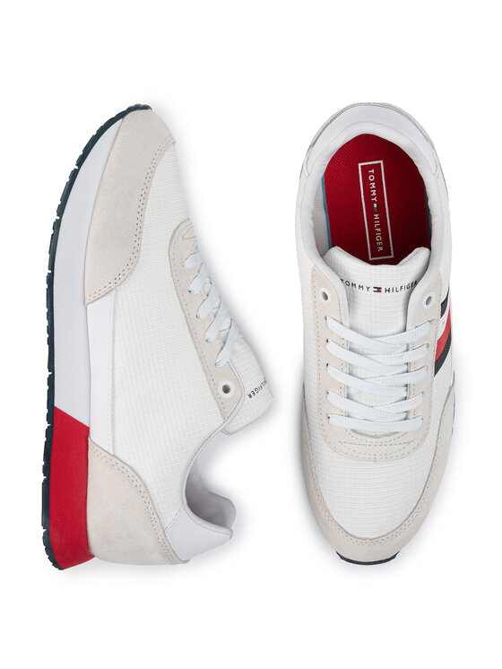 Tommy Hilfiger Sneakersy Tommy Hilfiger Corporate Mix Flag Runner FM0FM02601 Biela