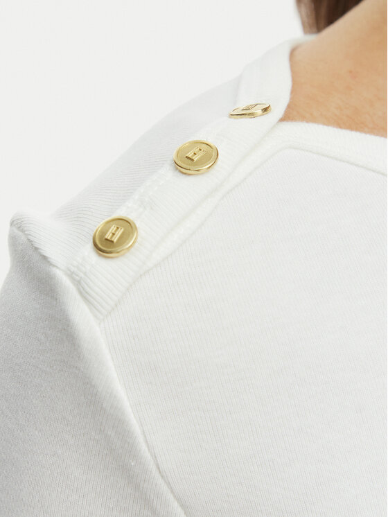 Tommy Hilfiger Tommy Hilfiger Camiseta WW0WW49250 Écru Slim Fit