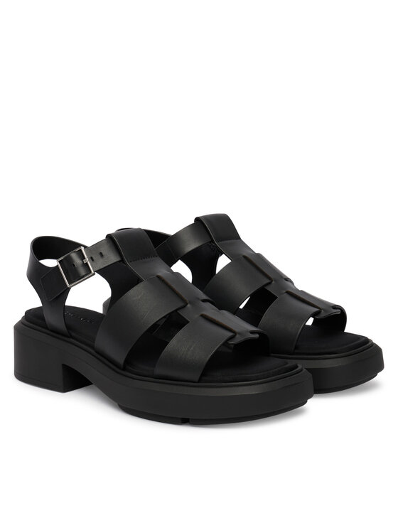 Calvin Klein Sandali Calvin Klein Chunky Sandal Fisherm Lth HW0HW02904 Črna