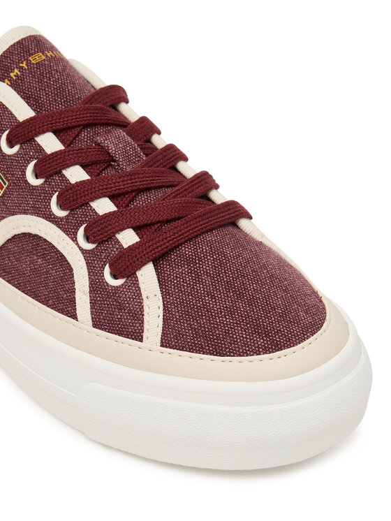 Tommy Hilfiger Teniși Tommy Hilfiger Platform Vulc Sneaker Piping FW0FW09394 Vișiniu