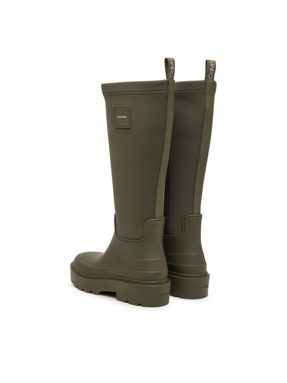 Calvin Klein Cizme de cauciuc Calvin Klein Rainboot High Rubber Neo HW0HW03180 Verde