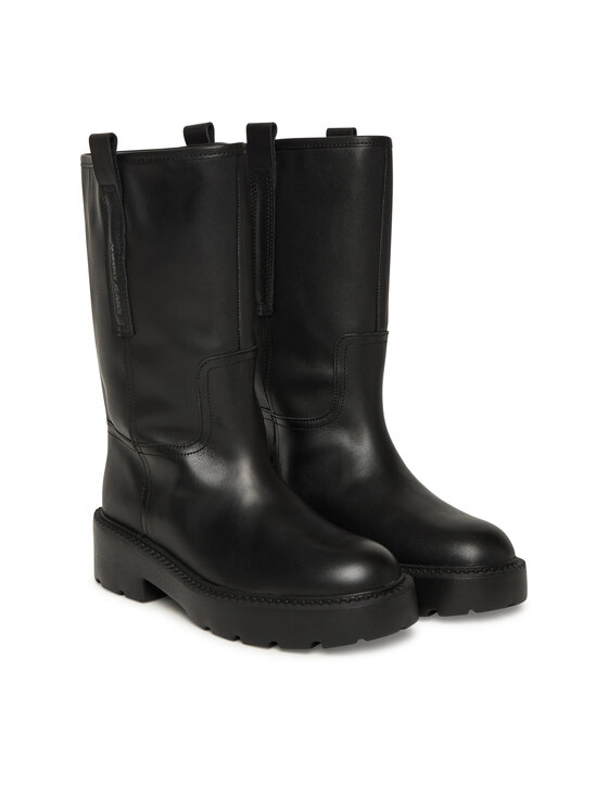 Tommy Jeans Stivaletti Tommy Jeans Tjw Leather Mid Tubular Boot EN0EN02834 Nero