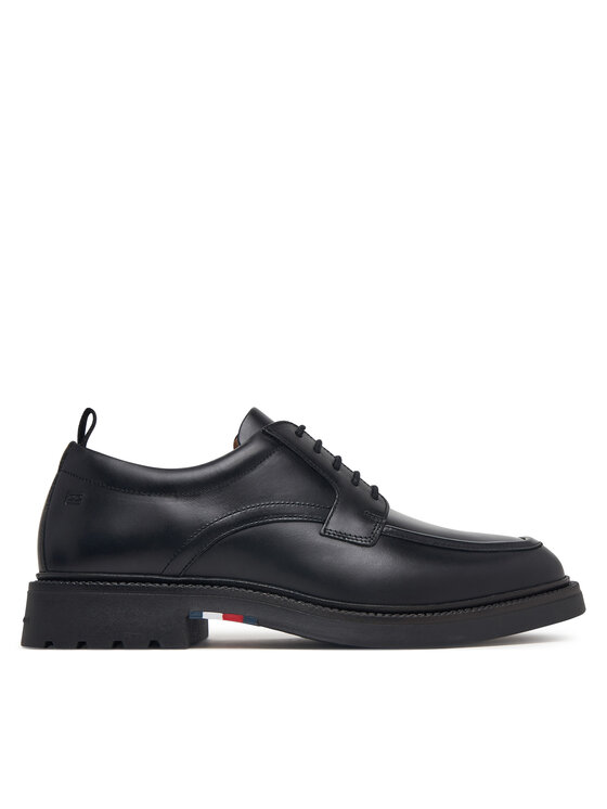 Tommy Hilfiger Półbuty Tommy Hilfiger Corporate Casual Lth Deck Shoe FM0FM05979 Czarny
