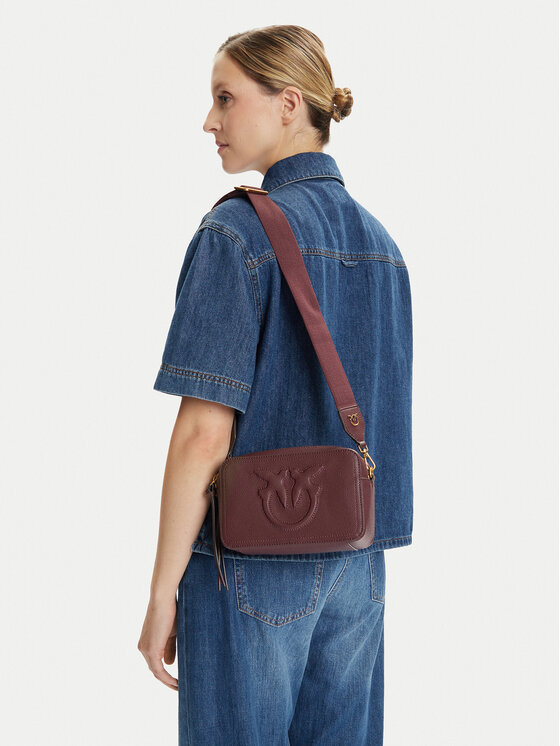 PINKO Kabelka PINKO Carrie Camera Bag Classic PE 25 PLTT 104336 A29Q Bordó
