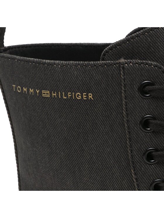 Tommy Hilfiger Trapper stila apavi Tommy Hilfiger Feminine Essential Canvas FW0FW07357 Melns