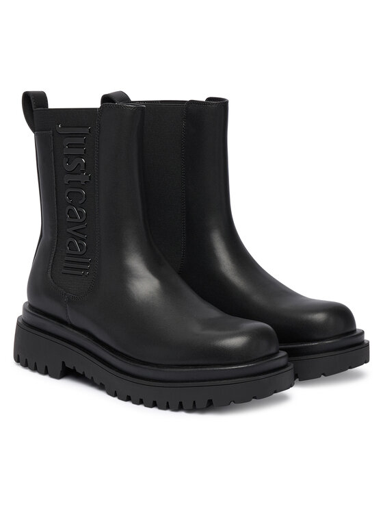 Just Cavalli Kotníková obuv s elastickým prvkem Just Cavalli 79RA3S96 ZSD74 Černá