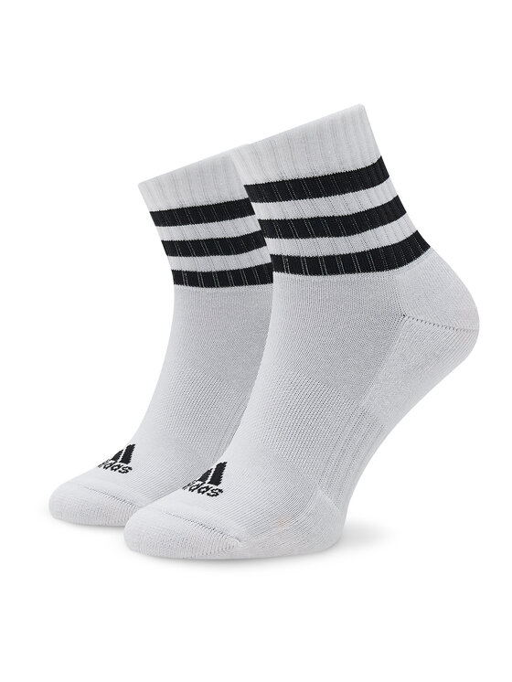 adidas Īsās zeķes adidas 3-Stripes Cushioned Sportswear Mid-Cut Socks 3 Pairs HT3456 Balts