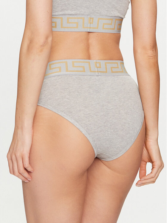 Versace Versace Класичні труси з високою талією Greca Border AUD01050 Сірий