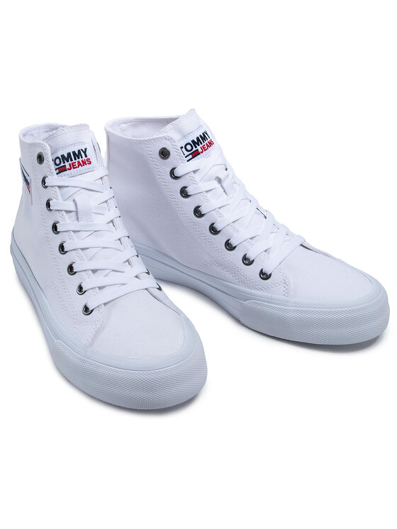 Tommy Jeans Kedai Tommy Jeans Mit Cut Long Lace Up Vulc EM0EM00662 Balta