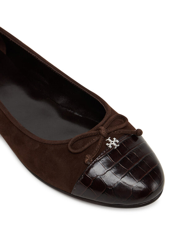 Tory Burch Balerinke Tory Burch Cap-Toe Ballet 169866 Rjava