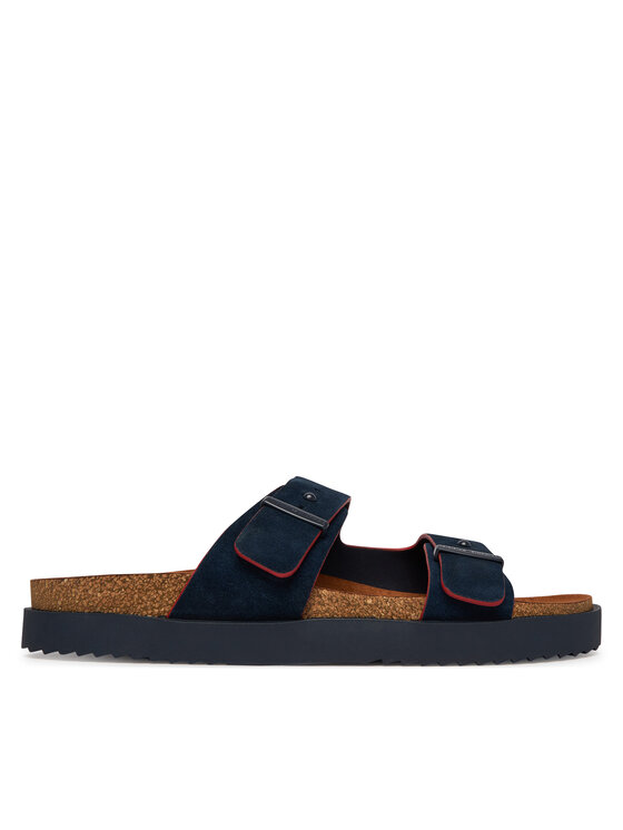 Tommy Hilfiger Şlapi Tommy Hilfiger Cork Adjustable Suede Sandal FM0FM05869 Bleumarin