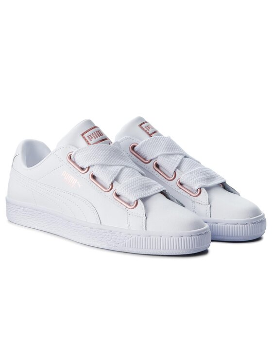 Puma Superge Puma Basket Heart Leather 367817 01 Bela