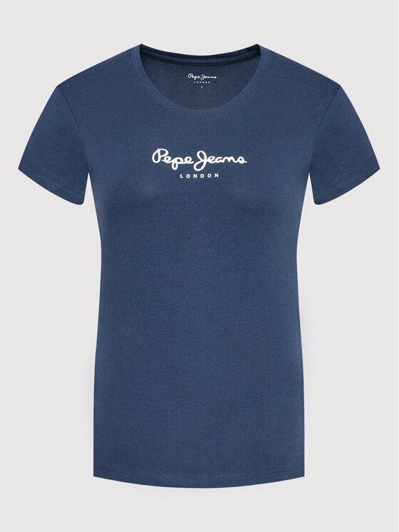 Pepe Jeans Pepe Jeans Футболка New Virgina PL505202 Cиній Slim Fit
