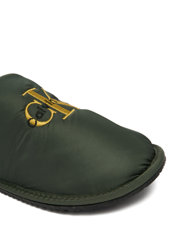 Calvin Klein Papuče Calvin Klein Hotel Slipper Mono Embro YM0YM01392 Zelená