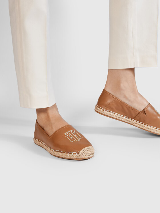 Tommy Hilfiger Espadryle Tommy Hilfiger Feminine Leather Espadrille FW0FW05653 Brązowy