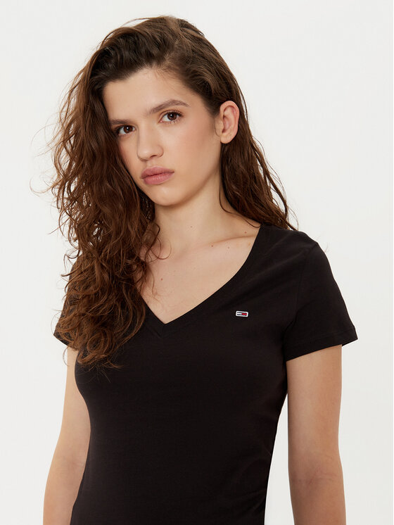 Tommy Jeans Tommy Jeans Majica DW0DW20458 Črna Slim Fit