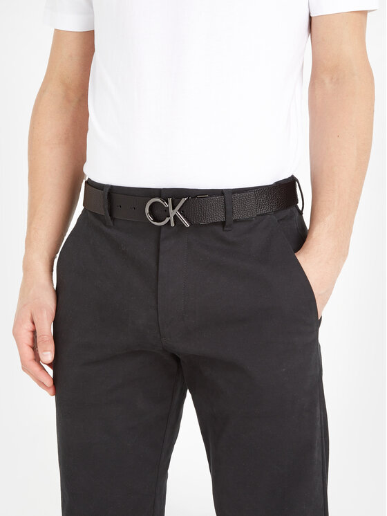 Calvin Klein Cinturón Calvin Klein Adj/Rev Ck Metal Bombe Pb K50K510948 Negro