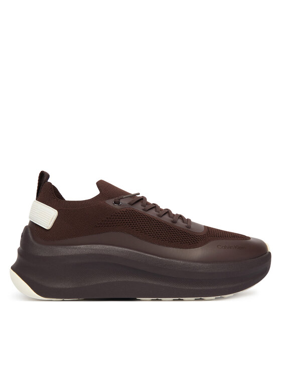 Calvin Klein Sneakers Calvin Klein Chunky Runner Lace Up Sock Knit YW0YW02033 Marrone