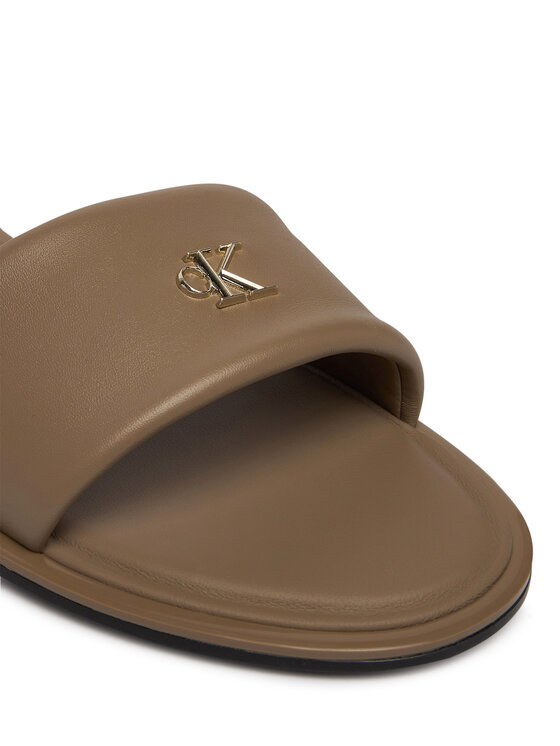 Calvin Klein Natikače Calvin Klein Round Flat Sndl Lth Bar Hw 2 HW0HW02925 Bež