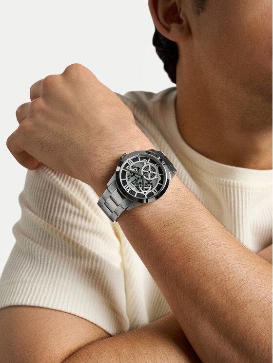 Fossil Zegarek Fossil Townsman Big Tic FS6192 Srebrny