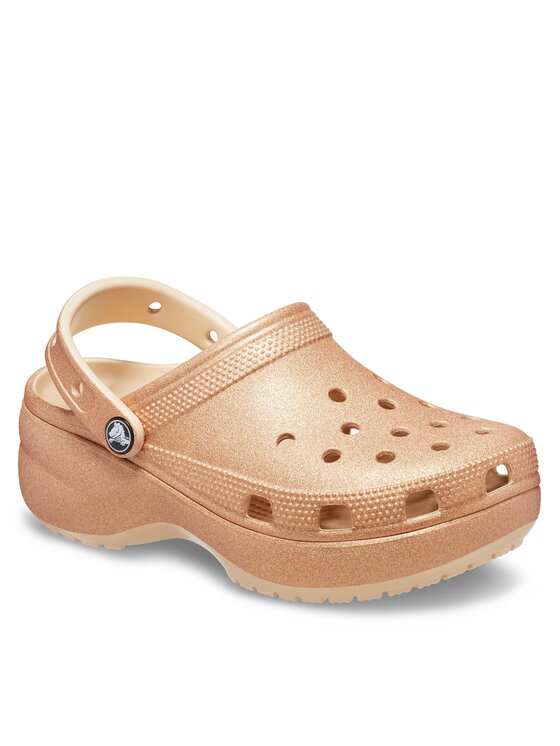 Crocs Nazouváky Crocs Classic Platform Glitter Clog W 207241 Béžová